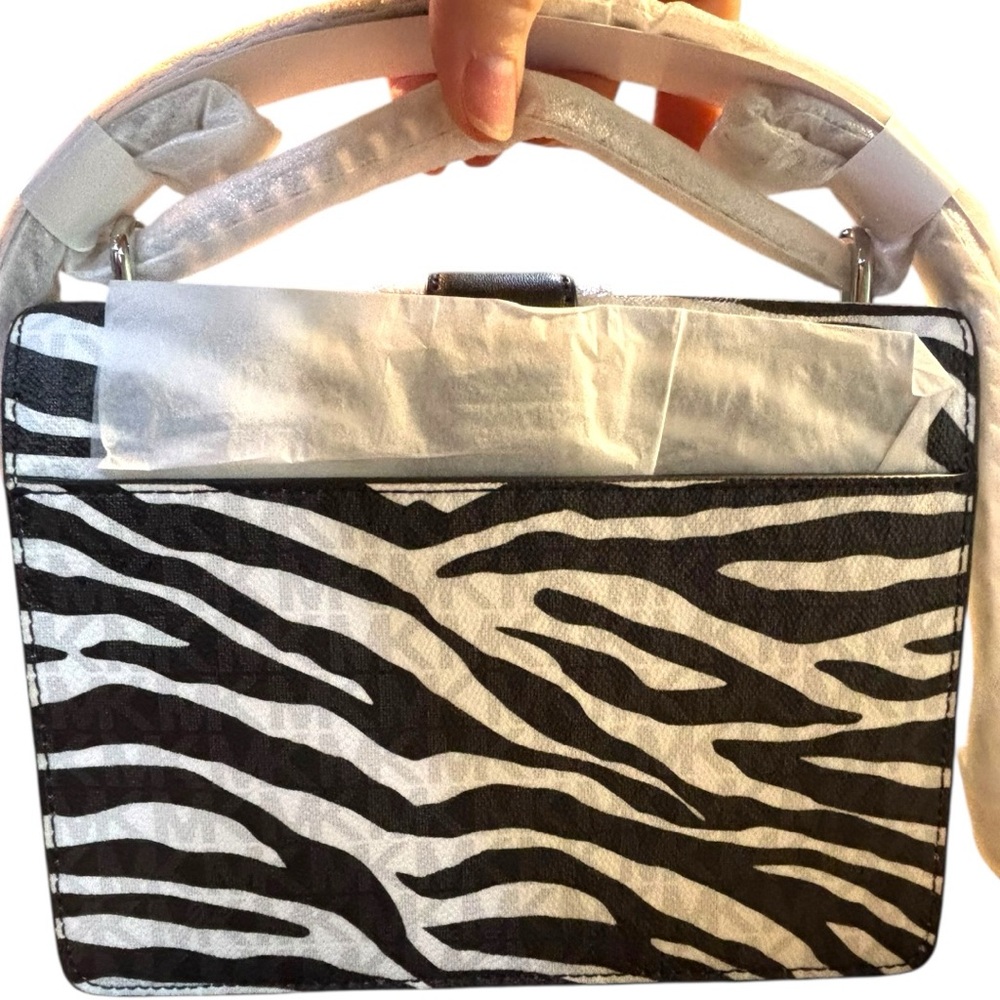 Michael Kors Black and White Zebra Shoulder Bag - Picture 4 of 5